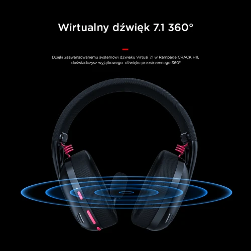 Słuchawki Rampage CRACK H11 Black USB 7.1 Wireless