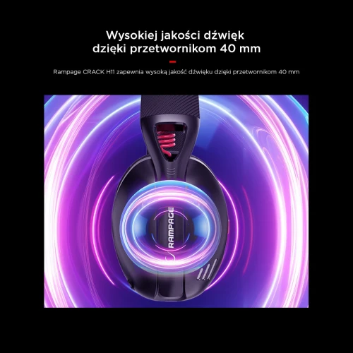 Słuchawki Rampage CRACK H11 Black USB 7.1 Wireless