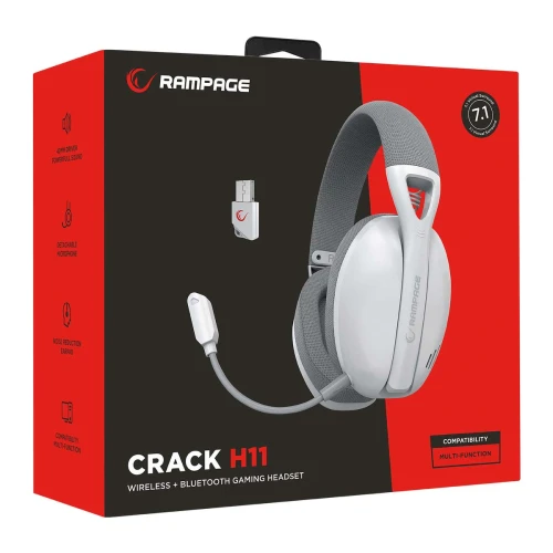 Słuchawki Rampage CRACK H11 White USB 7.1 Wireless