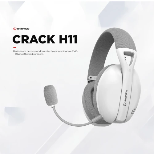 Słuchawki Rampage CRACK H11 White USB 7.1 Wireless