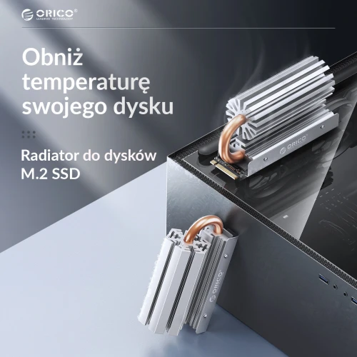Radiator do dysku M.2 Orico miedziany