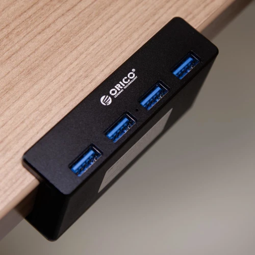 Aktywny biurkowy HUB USB Orico 4xUSB-A 5Gbps Czarny
