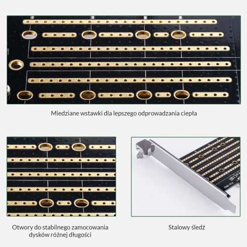 Karta PCI-E Kontroler Orico M.2 NVMe i M.2 SATA