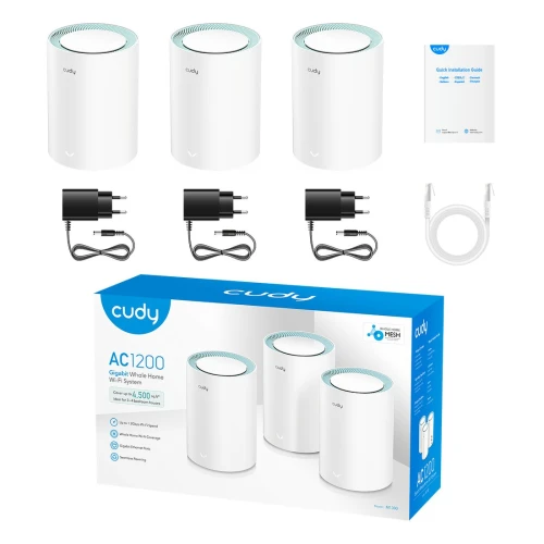 Zestaw Mesh Cudy M1300 WiFi 5 2,4GHz/5GHz 3szt