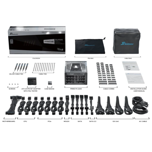 Zasilacz Seasonic PRIME PX-2200 80Plus Platinum ATX 3.1 PCIe 5.1 2024 2200W