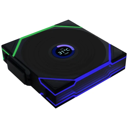 Wentylator Lian Li UNI FAN TL Wireless LCD ARGB PWM Reverse Blade Czarny – 120mm 3-pack z kontrolerem