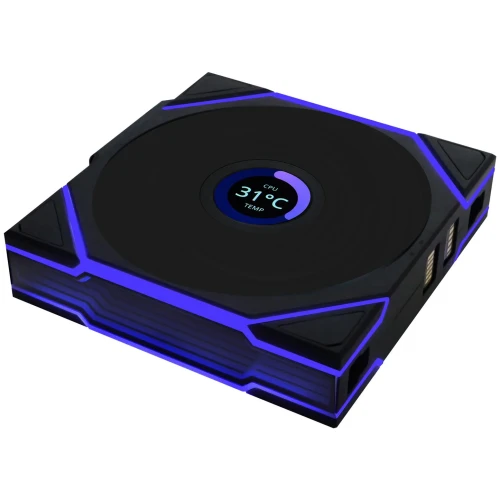 Wentylator Lian Li UNI FAN TL Wireless LCD ARGB PWM Reverse Blade Czarny – 120mm 3-pack z kontrolerem