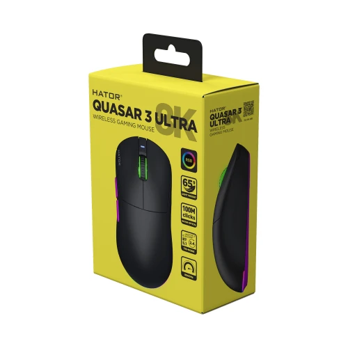 Mysz HATOR Quasar 3 ULTRA 8K Wireless Black