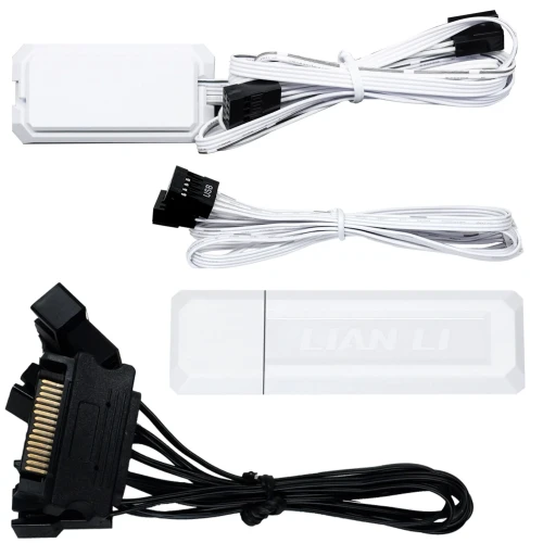 Wentylator Lian Li UNI FAN TL Wireless LCD  ARGB Biały – 120mm 3-pack z kontrolerem