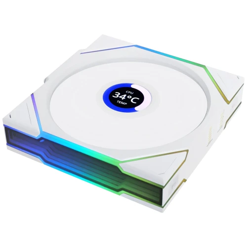 Wentylator Lian Li UNI FAN TL Wireless LCD  ARGB Biały – 120mm 3-pack z kontrolerem