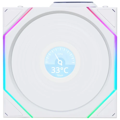 Wentylator Lian Li UNI FAN TL Wireless LCD  ARGB Biały – 120mm 3-pack z kontrolerem