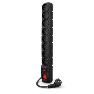 Listwa antyprzepięciowa przedłużacz Acar S8 8-gniazdek - 3m Czarna