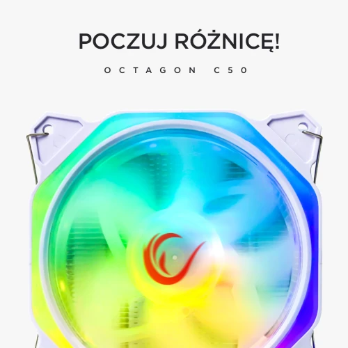 Chłodzenie Rampage Octagon C50 120mm ARGB White