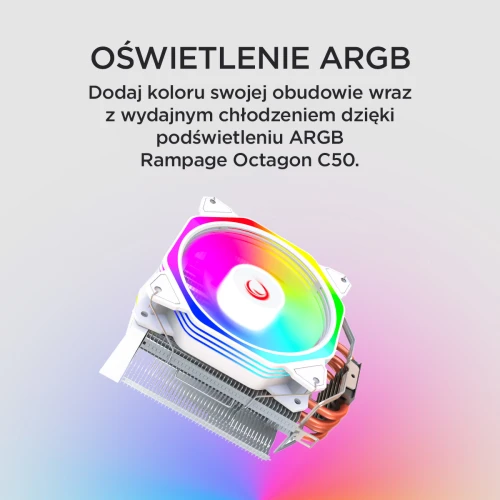 Chłodzenie Rampage Octagon C50 120mm ARGB White