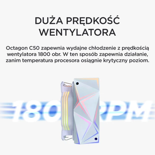 Chłodzenie Rampage Octagon C50 120mm ARGB White
