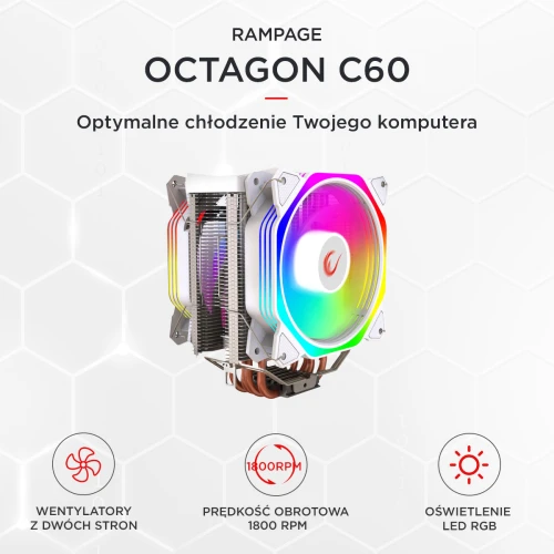 Chłodzenie Rampage Octagon C60 120mm ARGB White