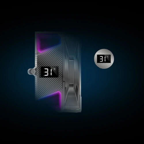 Chłodzenie Rampage Octagon C70 LCD Digital 120mm ARGB Black