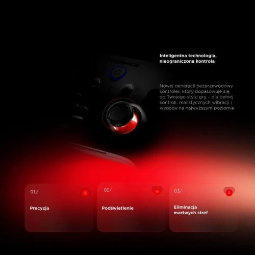 Gamepad Rampage Hydra RGB Kontroler Bezprzewodowy Czarny PC/Switch/Mobile