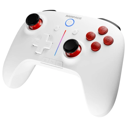 Gamepad Rampage Hydra RGB Kontroler Bezprzewodowy Biały PC/Switch/Mobile