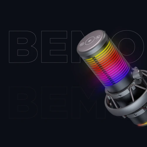 Mikrofon pojemnościowy Rampage Bemol RGB Black USB-C