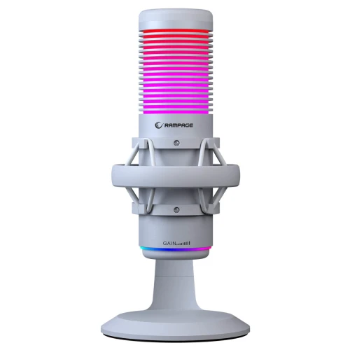 Mikrofon pojemnościowy Rampage Bemol RGB White USB-C