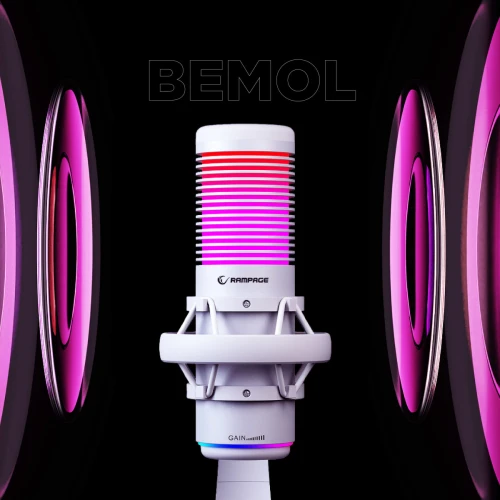 Mikrofon pojemnościowy Rampage Bemol RGB White USB-C