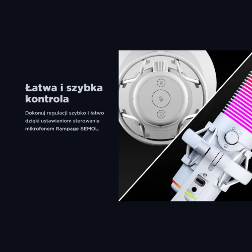 Mikrofon pojemnościowy Rampage Bemol RGB White USB-C