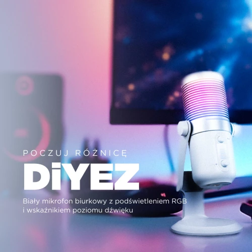 Mikrofon pojemnościowy Rampage Diyez RGB White USB-C