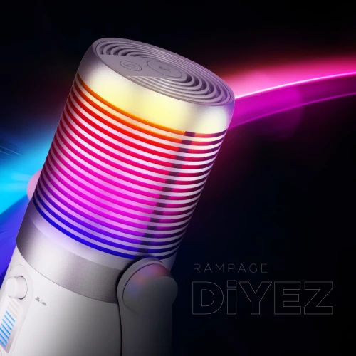 Mikrofon pojemnościowy Rampage Diyez RGB White USB-C
