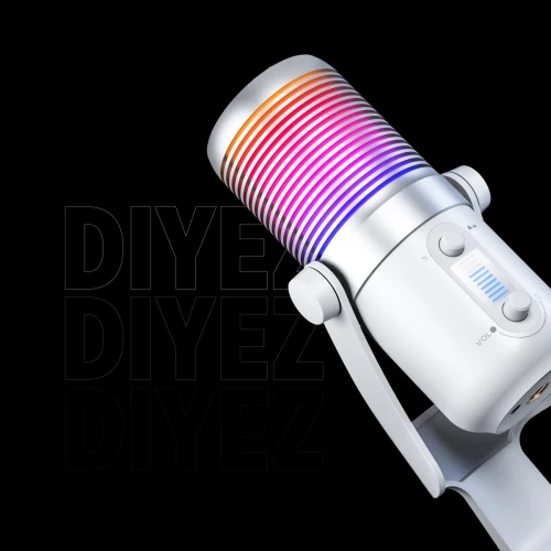 Mikrofon pojemnościowy Rampage Diyez RGB White USB-C