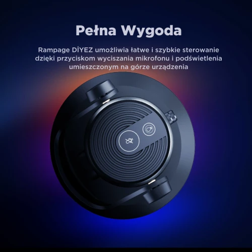 Mikrofon pojemnościowy Rampage Diyez RGB Black USB-C