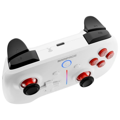 Gamepad Rampage Hydra RGB Kontroler Bezprzewodowy Biały PC/Switch/Mobile