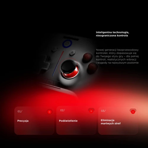 Gamepad Rampage Hydra RGB Kontroler Bezprzewodowy Biały PC/Switch/Mobile