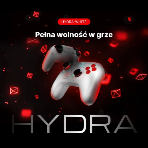 Gamepad Rampage Hydra RGB Kontroler Bezprzewodowy Biały PC/Switch/Mobile