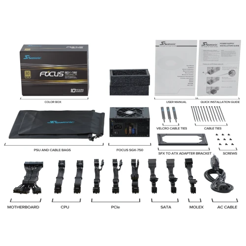 Zasilacz Seasonic FOCUS SGX-750 SFX 80Plus Gold 750W