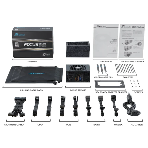 Zasilacz Seasonic FOCUS SPX-650 SFX 80Plus Platinum 650W