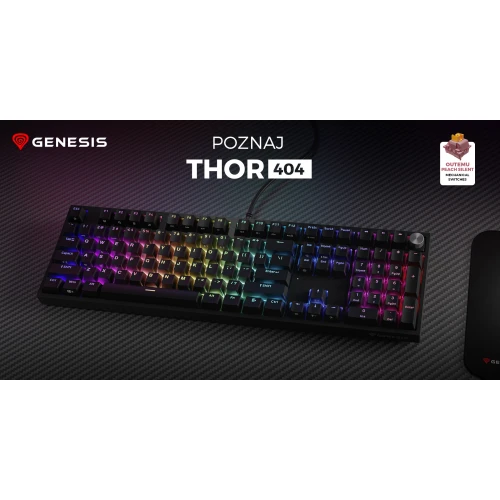 Klawiatura Genesis Thor 404 RGB Outemu Peach Silent Full-size