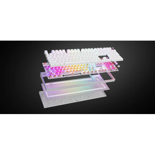 Klawiatura Genesis Thor 404 RGB Outemu Peach Silent Full-size White