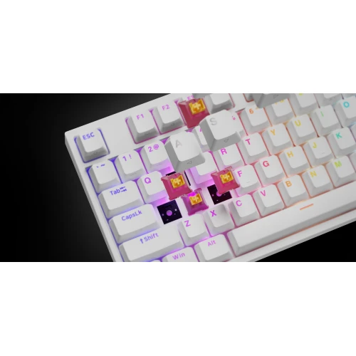 Klawiatura Genesis Thor 404 RGB Outemu Peach Silent Full-size White
