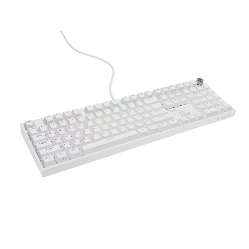 Klawiatura Genesis Thor 404 RGB Outemu Peach Silent Full-size White