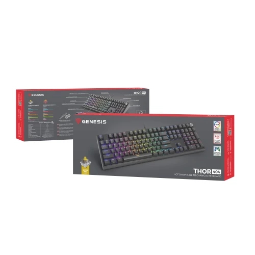 Klawiatura Genesis Thor 404 RGB Gateron Yellow Pro Full-size