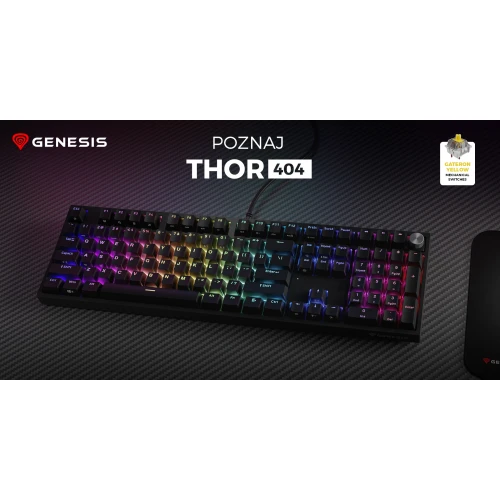 Klawiatura Genesis Thor 404 RGB Gateron Yellow Pro Full-size