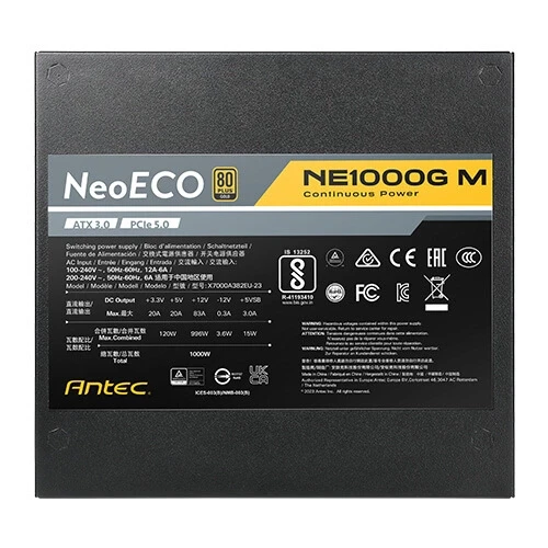 Zasilacz Antec Neo ECO NE1000G M EC Gold ATX 3.0 1000W