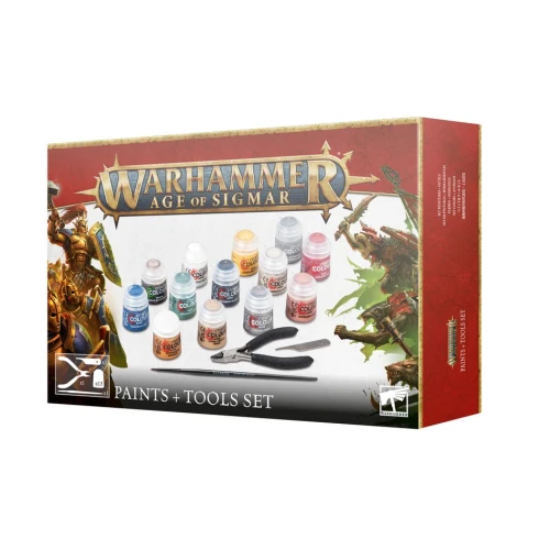 Warhammer Age of Sigmar AOS Paints + Tools Set