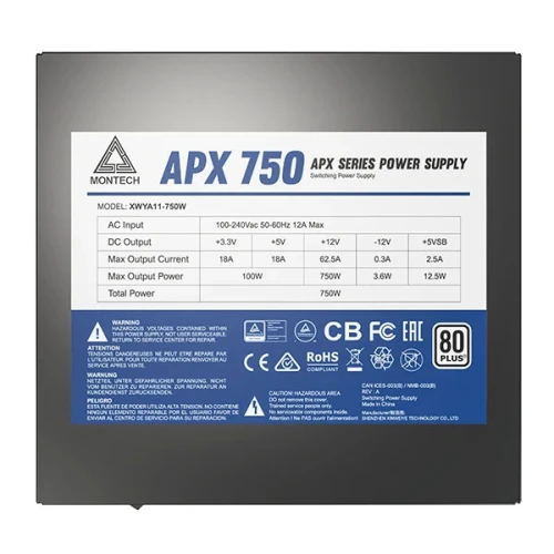 Zasilacz Montech APX750 750W 80PLUS White