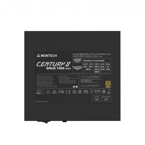 Zasilacz Montech Century II 1200W 80PLUS Gold ATX 3.1 PCIe 5.1