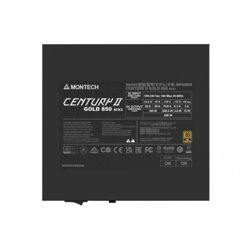 Zasilacz Montech Century II 850W 80PLUS Gold ATX 3.1 PCIe 5.1