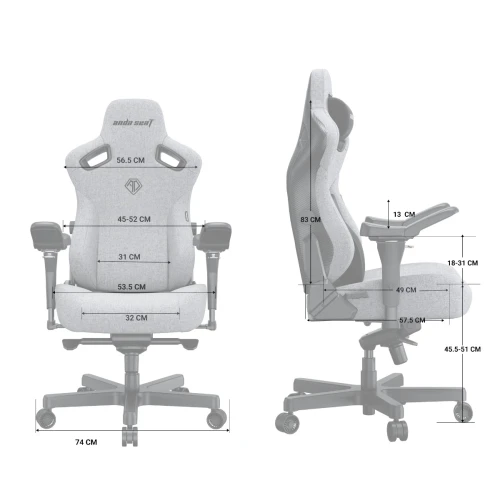 Fotel Anda Seat Kaiser 3 Pro XL Materiałowy black