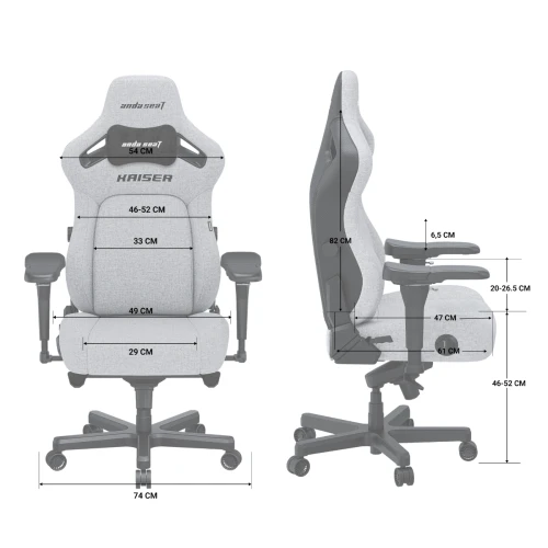 Fotel Anda Seat Kaiser 4 L Black Materiałowy