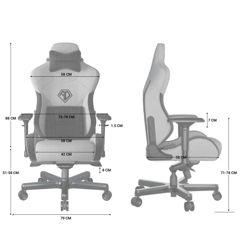 Fotel Anda Seat T-Pro 2 Size XL Materiałowy Black